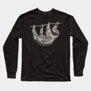 Pygmy Three Toed Sloth Anatomy Long Sleeve T-Shirt